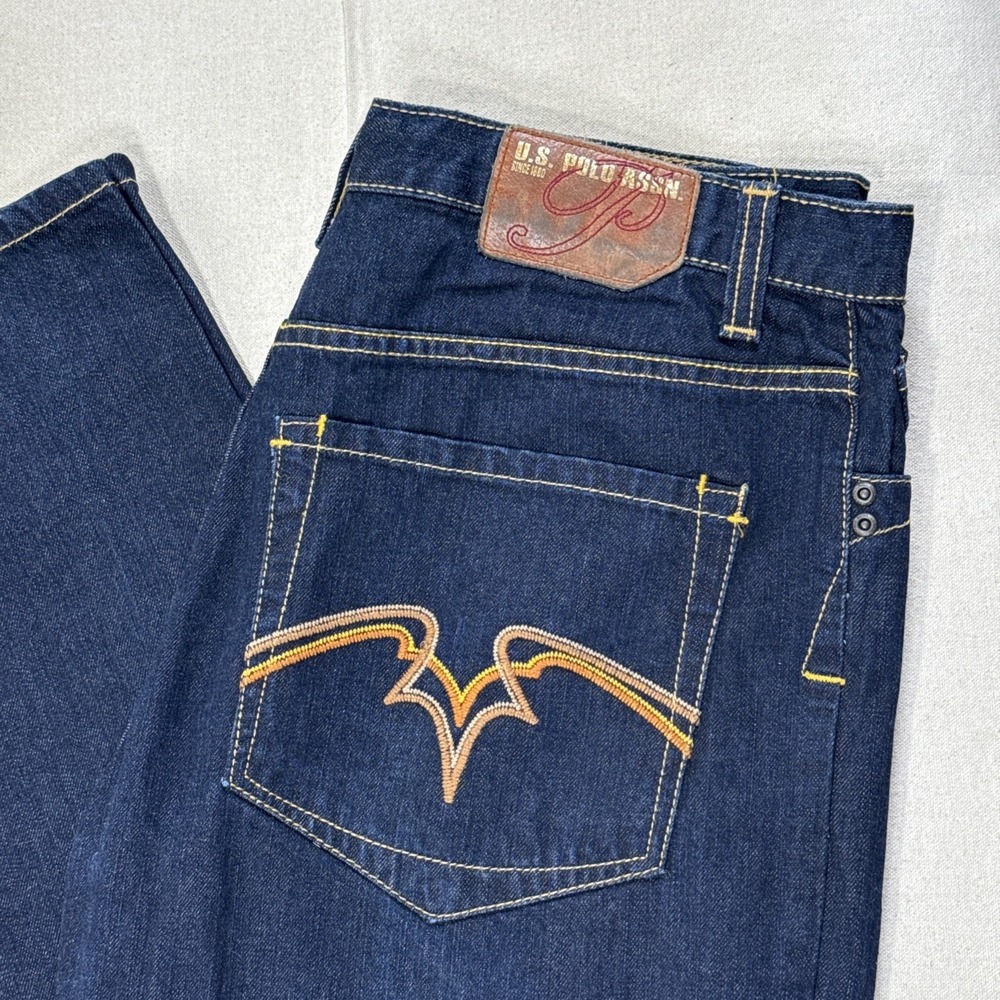 Y2K Baggy US Polo Assn Embroidered Vintage Jeans Skater Jessie Pinkman 34x32